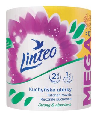 LINTEO Kuch.utěrky mega 2vrstvá bílá, 1 role  (17491)